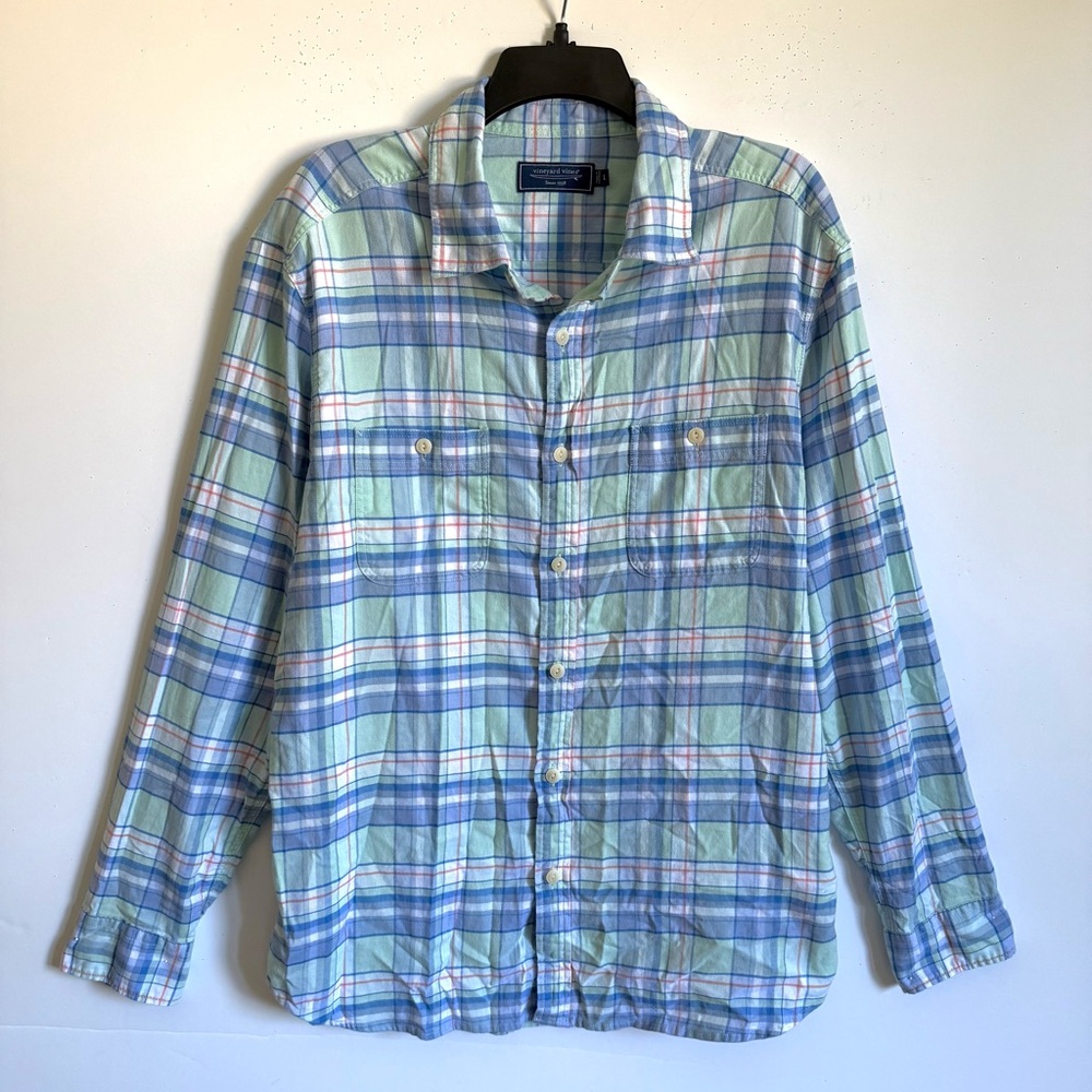 Vineyard Vines Plaid Button-Up Shirt Sz L